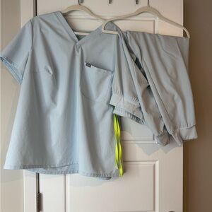 3X Figs Light Blue Technical Scrubs